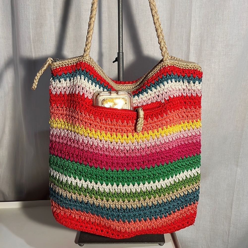 The Sak woven rainbow stripe bag-EUC